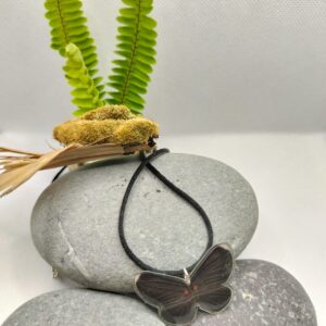 Collar Mariposa Ónix de Puntas Blancas 012 R Msaa